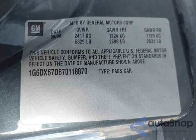 1G6DX67D870118870: 41566341