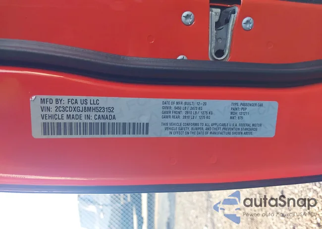 2C3CDXGJ8MH523152: 41567304