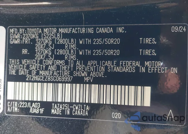 2T2HGCEZ8SC069997: 41568889