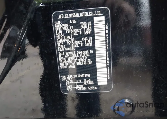 JN8AZ2NF2F9573199: 41569199