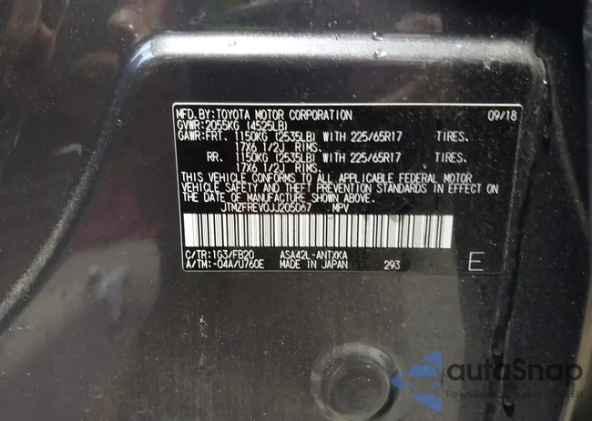 JTMZFREV0JJ205067: 41570276