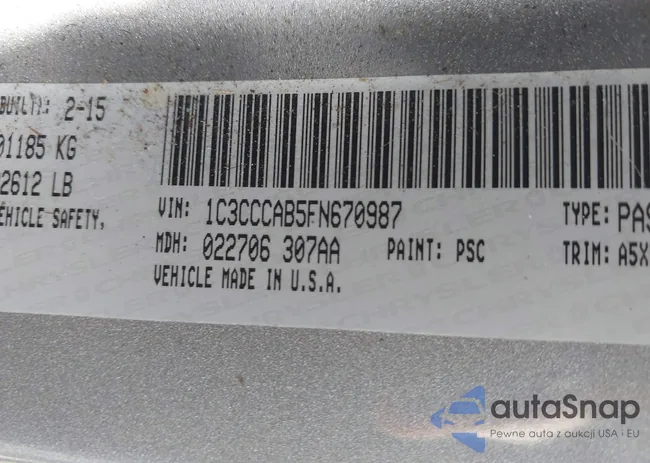 1C3CCCAB5FN670987: 41572911