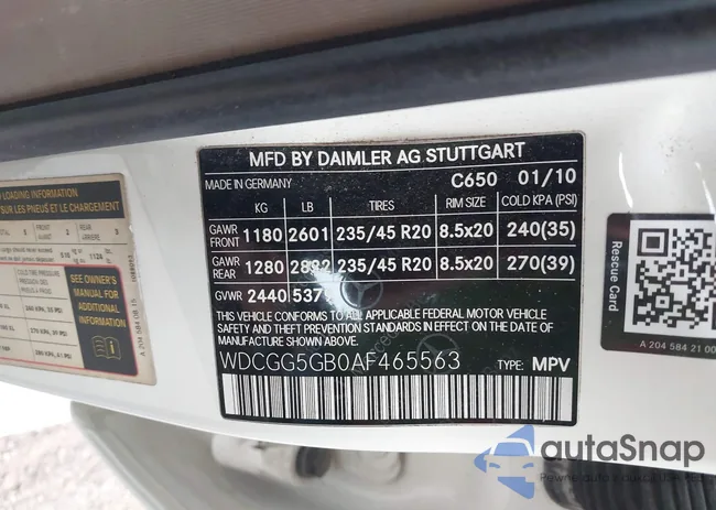 WDCGG5GB0AF465563: 41574070