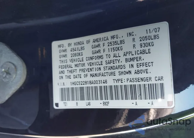 1HGCS22818A003146: 41574568