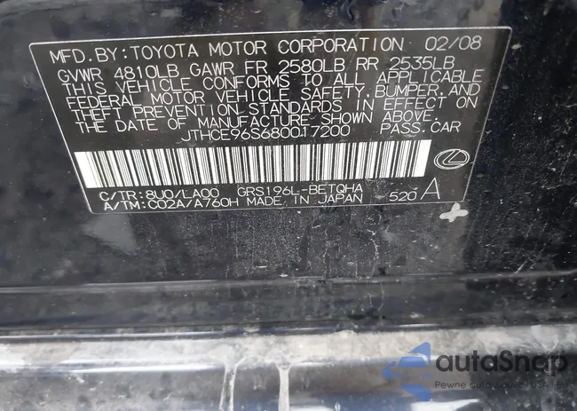 JTHCE96S680017200: 41575266