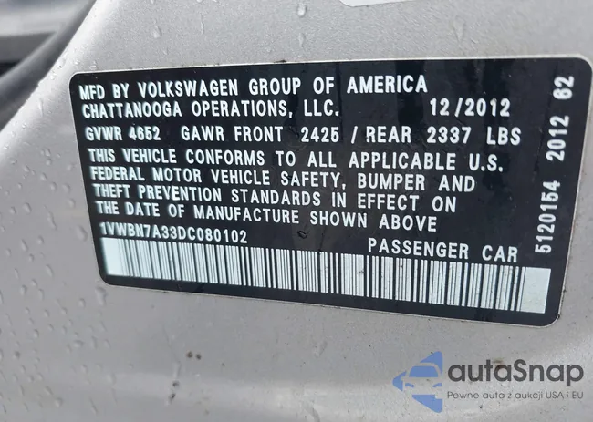 1VWBN7A33DC080102: 41578664