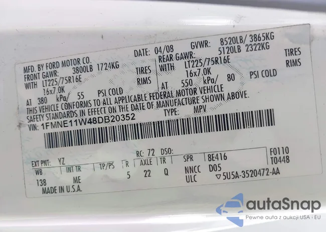 1FMNE11W48DB20352: 41578813