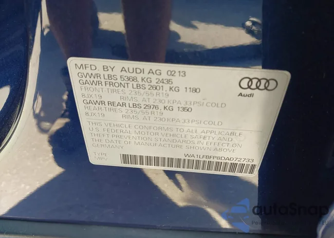 WA1LFBFP8DA072733: 41580863