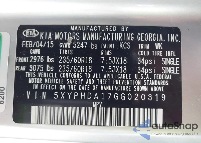 5XYPHDA17GG020319: 41581398