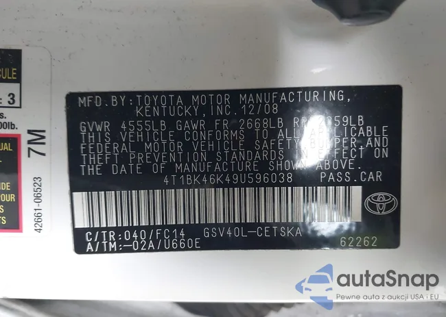 4T1BK46K49U596038: 41582398