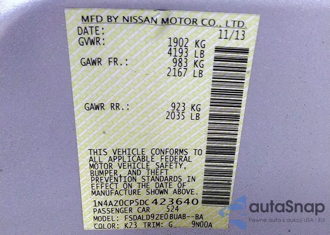 1N4AZ0CP5DC423640: 41582492