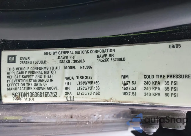 5GTDN136368165763: 41583826