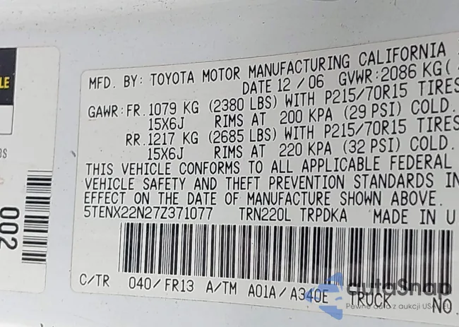 5TENX22N27Z371077: 41585105