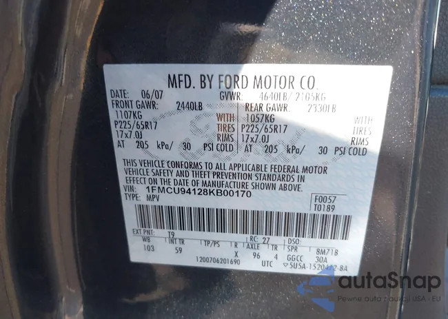 1FMCU94128KB00170: 41586009