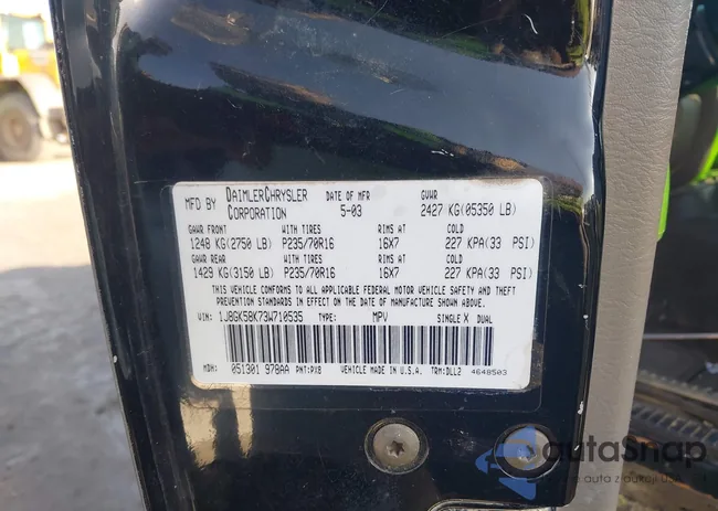 1J8GK58K73W710535: 41585618