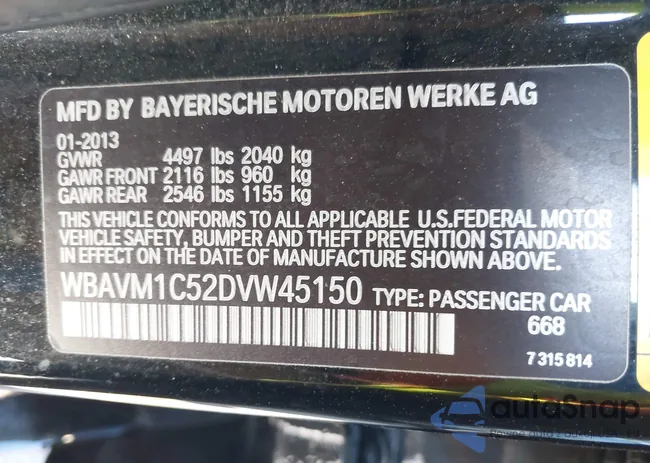 WBAVM1C52DVW45150: 41586754