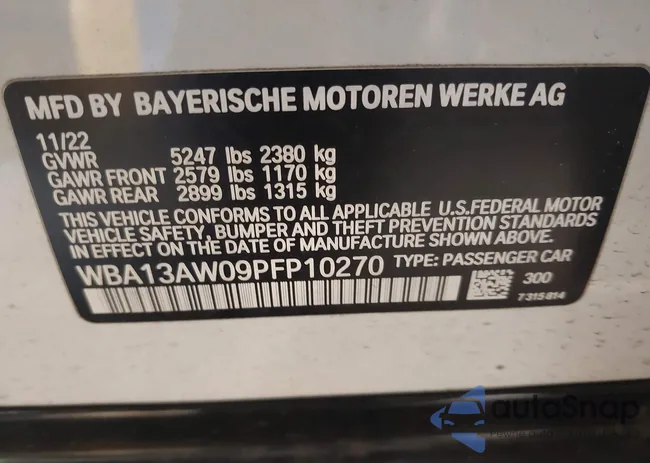 WBA13AW09PFP10270: 41588516