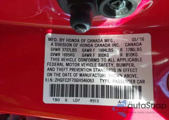 2HGFC2F70GH546063: 41590122