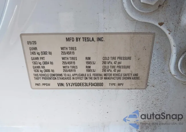 5YJYGDEE3LF043800: 41590220