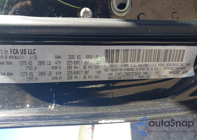 1C4PJLCB6KD373310: 41590410