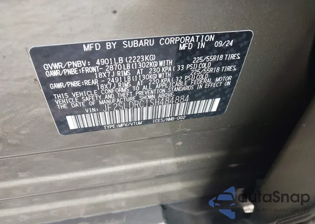 JF2SLDRC1SH484884: 41590511