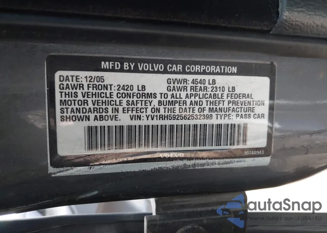 YV1RH592562532398: 41591843