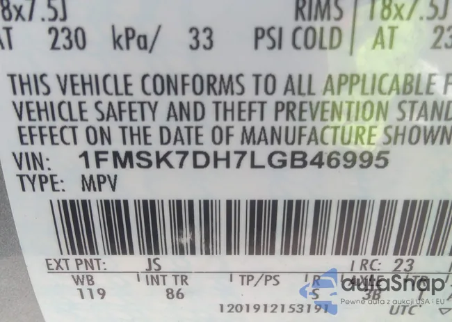 1FMSK7DH7LGB46995: 41591925