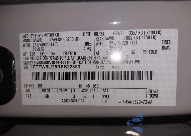 1FTFW5LD5RFB22853: 41592161