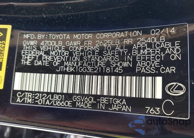 JTHBK1GG3E2118145: 41591463