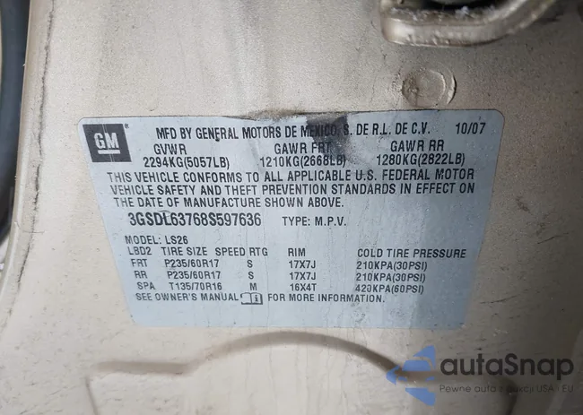 3GSDL63768S597636: 41592918