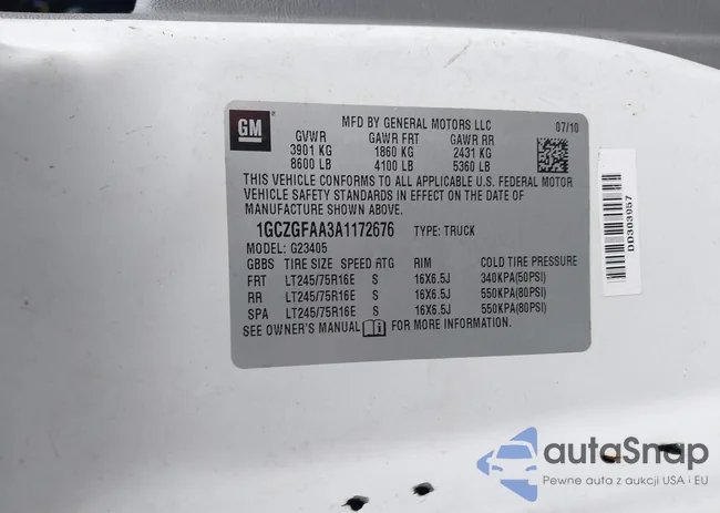 1GCZGFAA3A1172676: 41592520