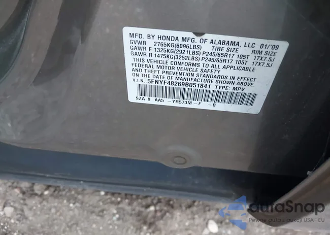 5FNYF48269B051841: 41594270