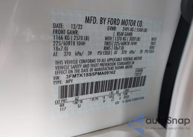 3FMTK1SS5PMA09162: 41596639