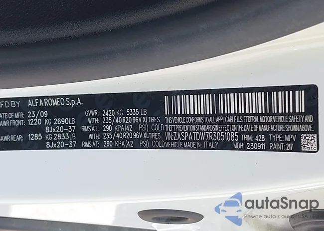 ZASPATDW7R3051085: 41596889