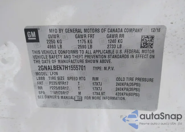 2GNALBEK7H1555701: 41598761