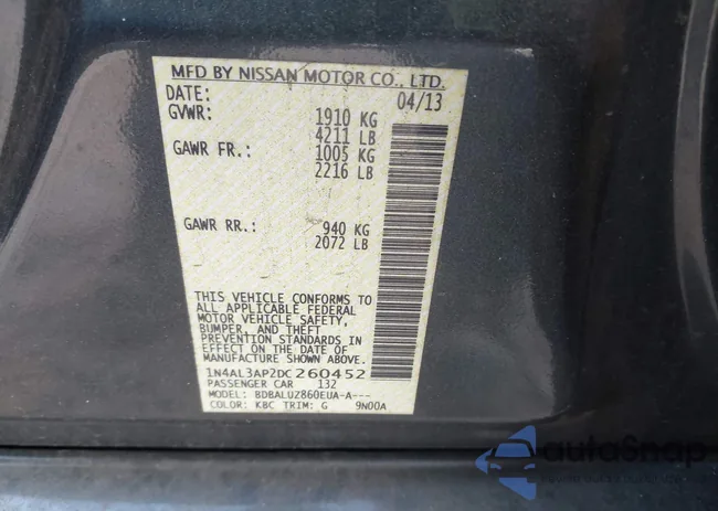 1N4AL3AP2DC260452: 41600508