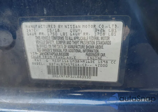 3N1CN7AP3JL883330: 41602694