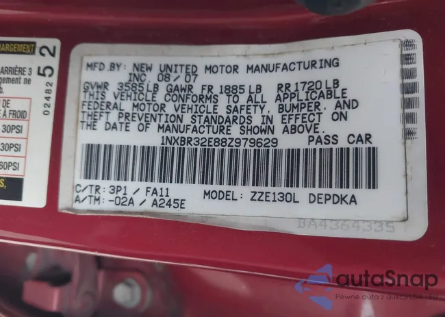 1NXBR32E88Z979629: 41606177