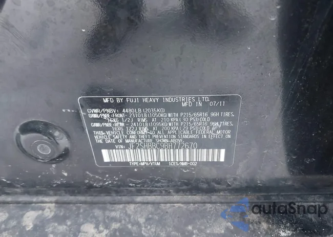 JF2SHBBC9BH772670: 41607753