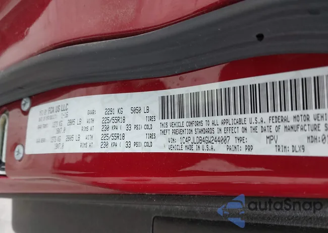 1C4PJLDB4GW244007: 41607427