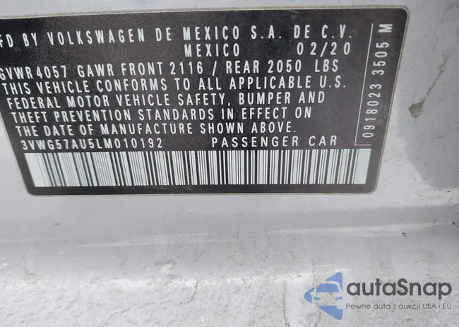 3VWG57AU5LM010192: 41608993