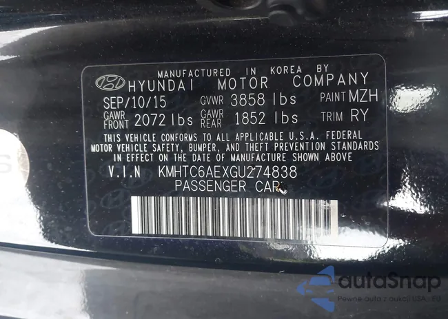 KMHTC6AEXGU274838: 41610038