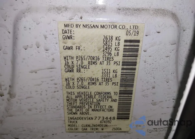 1N6AD0EV5KN773448: 41611922