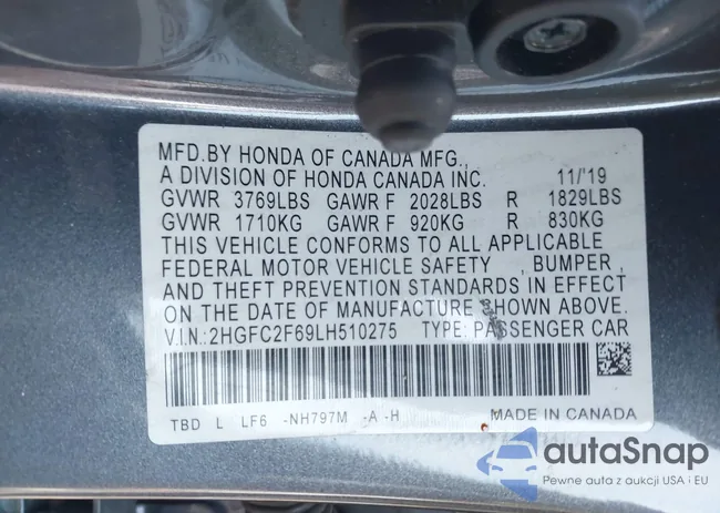 2HGFC2F69LH510275: 41611587