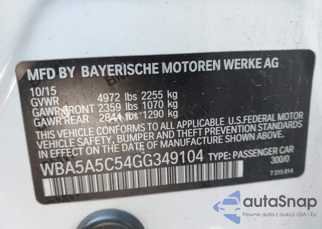 WBA5A5C54GG349104: 41612678