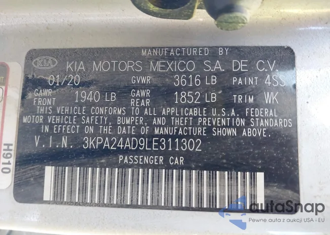 3KPA24AD9LE311302: 41612833