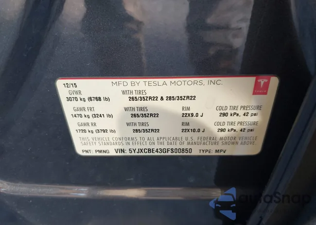 5YJXCBE43GFS00850: 41613006