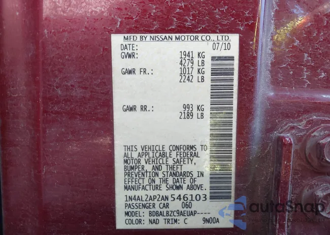 1N4AL2AP2AN546103: 41612416