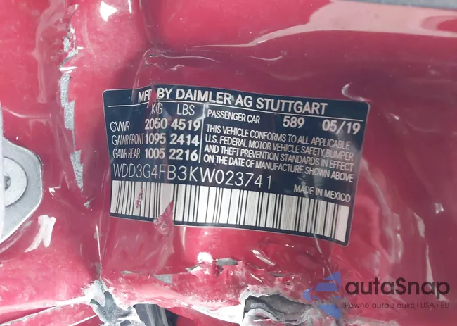 WDD3G4FB3KW023741: 41613835