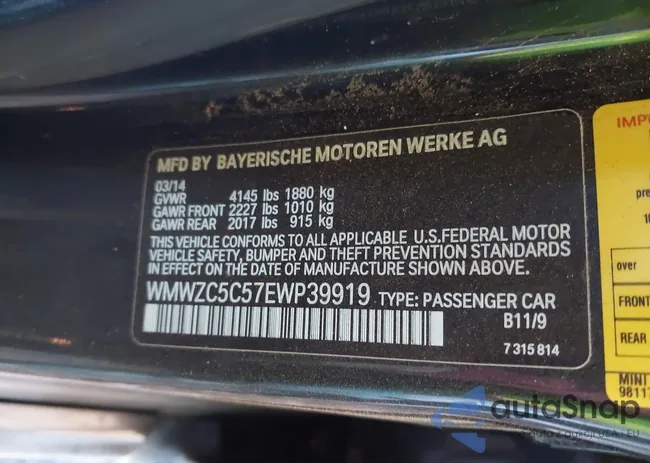 WMWZC5C57EWP39919: 41613909